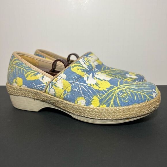Womens DANSKO Victoria Tahiti Floral Canvas Slip On Clogs / Size 7.5-8 / EU 38 - Picture 1 of 8
